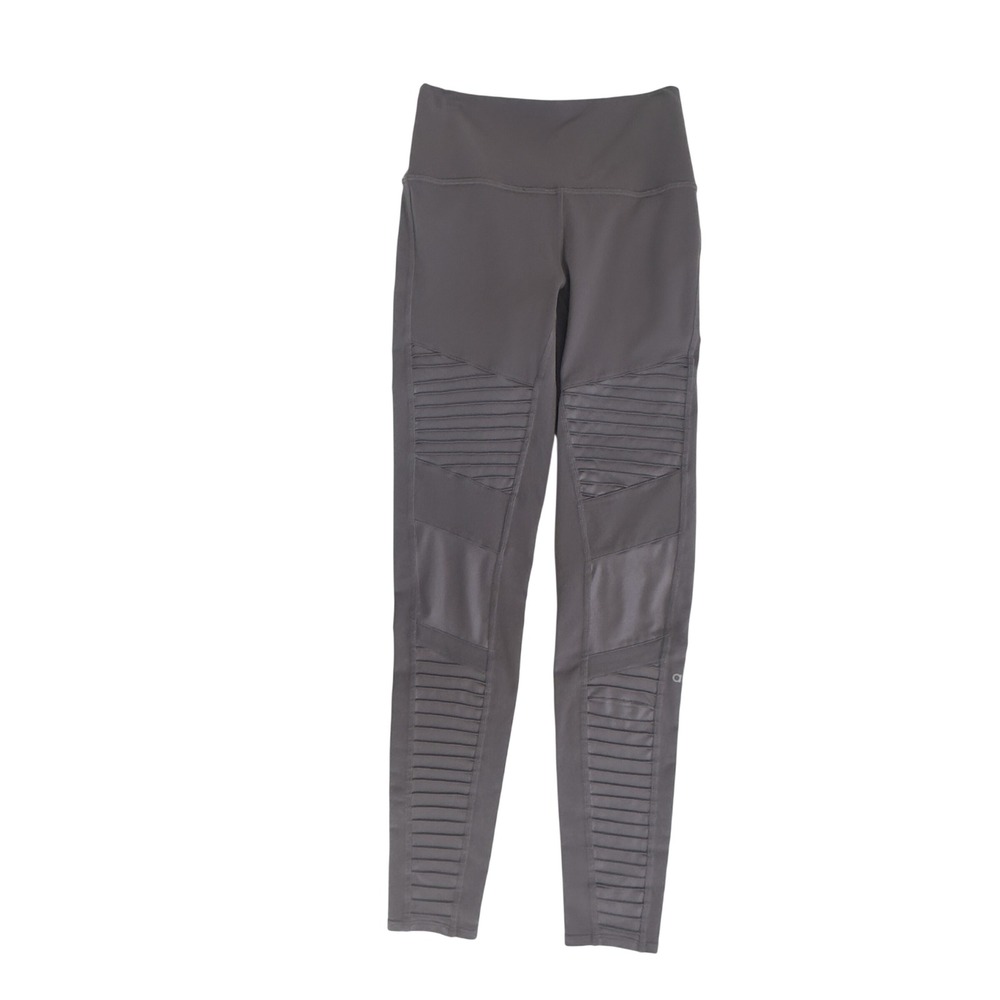 Alo Yoga Moto Leggings – High-Rise Performance‎ Leggings, Gray, Size M
